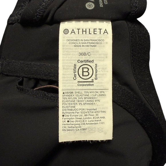 Athleta | Square Neck Bra Cup Tankini Black Size 36 B/C - Picture 9 of 11
